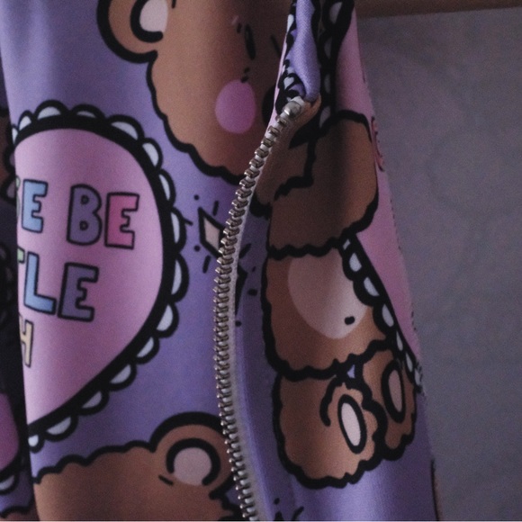 *RARE Artsy Bear Bomber Jacket - Picture 3 of 5